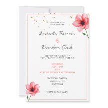 Chique Roze Bloemengekleurde Confetti Frame Bruilo