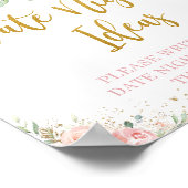 Chique Roze Bloemengoud Date Night Ideeën Bord Poster (Hoek)