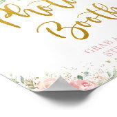 Chique Roze Bloemengoud Foto Booth Poster (Hoek)