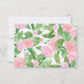 Chique roze bloemenkalligrafie RSVP-respons RSVP Kaartje (Achterkant)