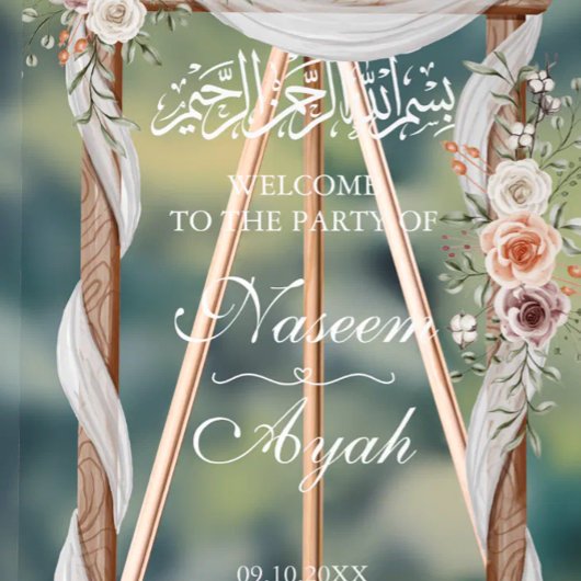 Chique roze bloemenmoslim islamitische arabische p acryl bord