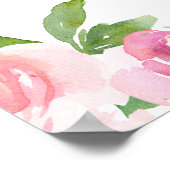 Chique roze bloemenquinceañera Party Welkom Poster (Hoek)