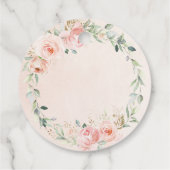 Chique Roze Bloemige Baby Bruidsmeisje Verjaardag Bedankjes Labels (Achterkant)