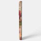 Chique  roze bloemige getransedeerde papyrus samsung galaxy hoesje (Linkerkant)