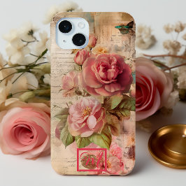 Chique  roze bloemige getransedeerde papyrus samsung galaxy hoesje