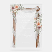 Chique Roze Bloemige Moslim Islamitische Arabische Acryl Bord (Voorkant)