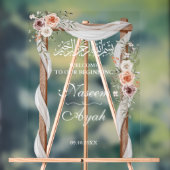 Chique Roze Bloemige Moslim Islamitische Arabische Acryl Bord (Neutraal)