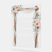 Chique Roze Bloemige Moslim Islamitische Arabische Acryl Bord (Hoek)