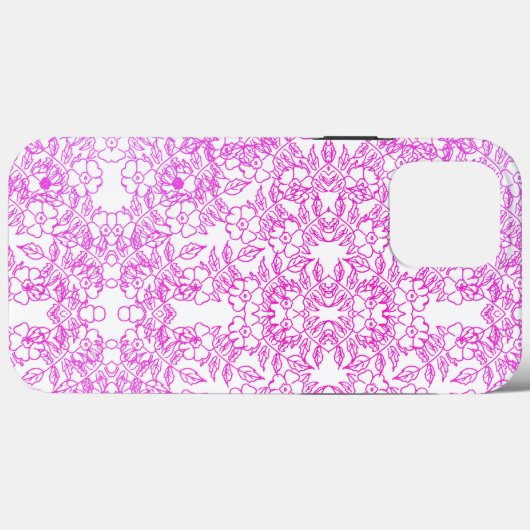 Chique roze  bloemmotief Case-Mate iPhone case (Achterkant (horizontaal))