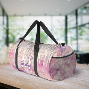 Chique roze blos roze glitters druppels monogram plunjezak