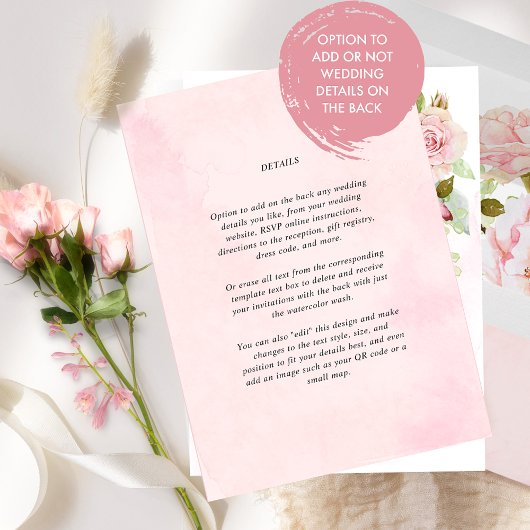 Chique roze blush en Roos goud alles in één bruilo Kaart