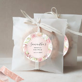 Chique roze, blush Roos gouden bloemen elke gebeur Ronde Sticker
