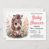 Chique roze Boho Zebra Baby shower Kaart (Voorkant)