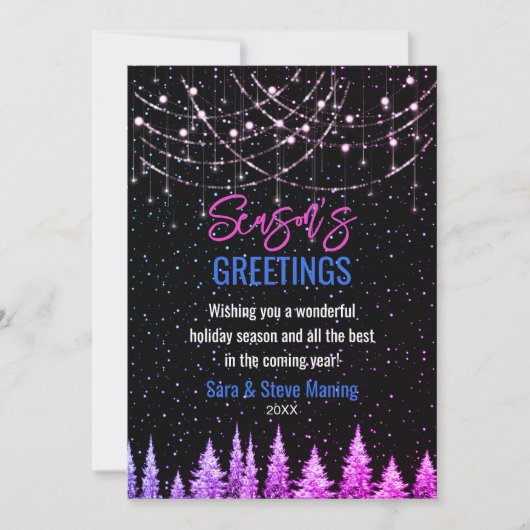 Chique roze bomen Kerstmis glitter lichten nieuw j (Voorkant)