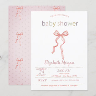 Chique roze boog gestippeld Baby shower Kaart