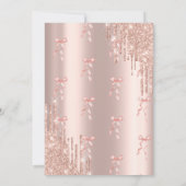 Chique roze boog Roos gouden druppels Baby shower Kaart (Achterkant)