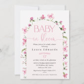 Chique roze boog wilde bloemen Baby in bloei Kaart (Voorkant)