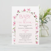 Chique roze boog wilde bloemen Baby in bloei Kaart (Staand voorkant)