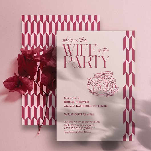 Chique Roze Bruidsmeisjes Uitnodiging