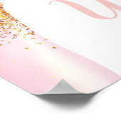 Chique Roze Bruiloft Bridal Shower Welkom Poster (Hoek)