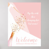 Chique Roze Bruiloft Bridal Shower Welkom Poster (Voorkant)