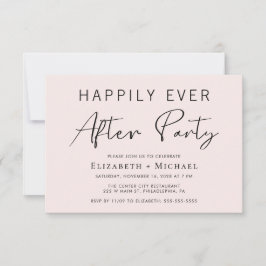 Chique roze bruiloft receptie na feest kaart