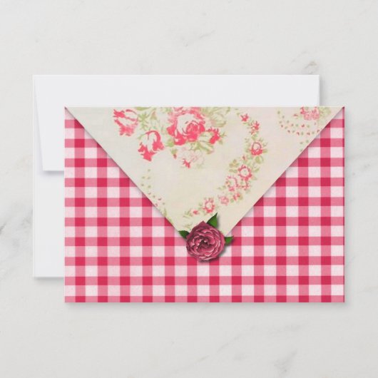 Chique Roze Bruiloftsreceptie RSVP Kaart (Voorkant)