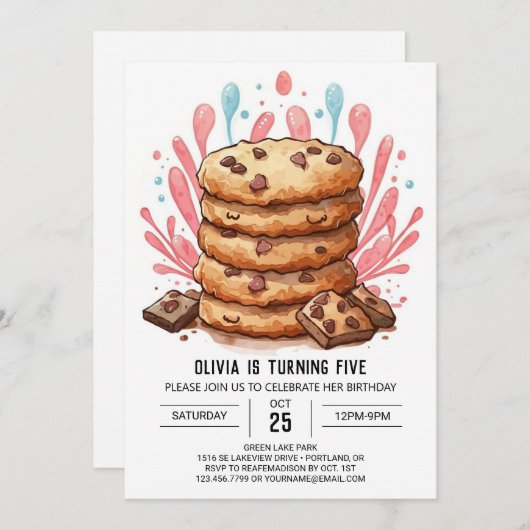 Chique Roze Candyland Cookies Verjaardag Kaart (Voorkant / Achterkant)