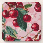 Chique roze 'Cherry Pop' Bier Onderzetter (Voorkant)