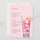 Chique roze cocktails | Vrijgezellenweekend Kaart (Achterkant)