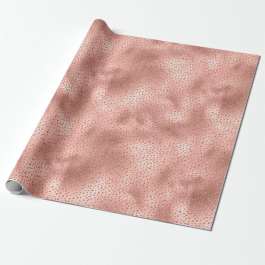 Chique roze Confetti Cadeaupapier (Uitgerold)