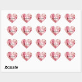 Chique roze cowgirl Koeienhuid Monogram Hart Sticker (Vel)