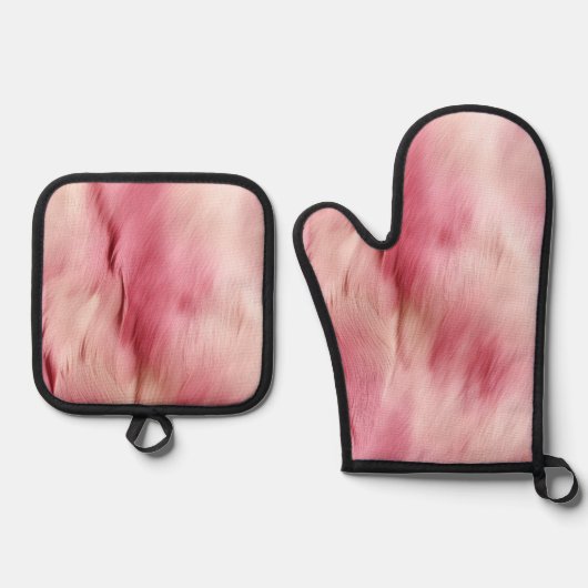 Chique roze cowgirl Koeienhuid Ovenwant & Pannenlap Set (Voorkant)