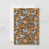 Chique Roze Dierenprint Hart Valentijn Naam Op Maa Bedankkaart (Achterkant)