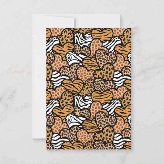 Chique Roze Dierenprint Hart Valentijn Naam Op Maa Bedankkaart (Achterkant)