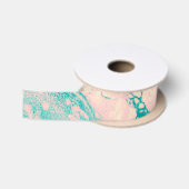 Chique roze en blauwe marmer satijnen lint (Spoel)