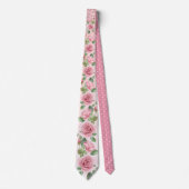 Chique Roze en Glitter w / het Roos Bloem Stropdas (Voorkant)