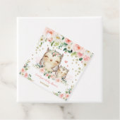 Chique Roze en Goud Bloemenuil Baby shower Verjaar Bedankjes Labels (In situ)