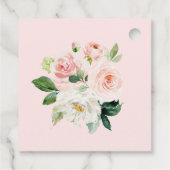 Chique Roze en Goud Bloemenuil Baby shower Verjaar Bedankjes Labels (Achterkant)