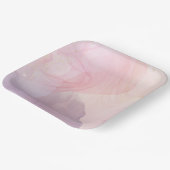 Chique roze en gouden vierkante papier Bord (Gebogen)