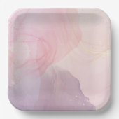 Chique roze en gouden vierkante papier Bord (Voorkant)