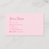 Chique roze en gouden Waterverf Blot Visitekaartje (Achterkant)