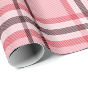 Chique roze en grijze ruitjes modepatroon feest cadeaupapier