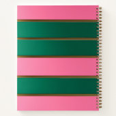 Chique roze en groen gestreept notitieboek (Achterkant)