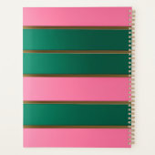 Chique roze en groen gestreept planner (Achterkant)