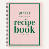 Chique  Roze en Groen Vrijgezellenfeest Recept Notitieboek (Voorkant)