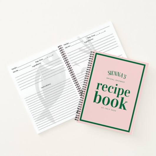 Chique  Roze en Groen Vrijgezellenfeest Recept Notitieboek (Binnen)