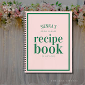 Chique  Roze en Groen Vrijgezellenfeest Recept Notitieboek