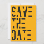 Chique Roze en Oranje 70er Retro Strepen Bruiloft Save The Date (Achterkant)