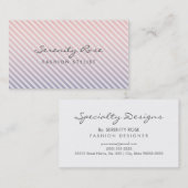 Chique roze en Paarse Ombre Stripes Mode Design Visitekaartje (Voorkant / Achterkant)